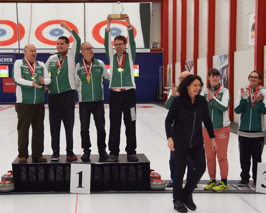 Siegerfoto von Team Special Curling SanGalle auf Podest